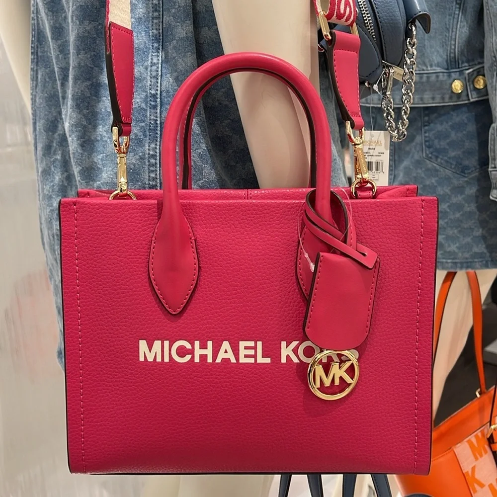 Michael Kors Mirella Small Pebbled Leather Shopper Crossbody XBODY Bag MK NWT